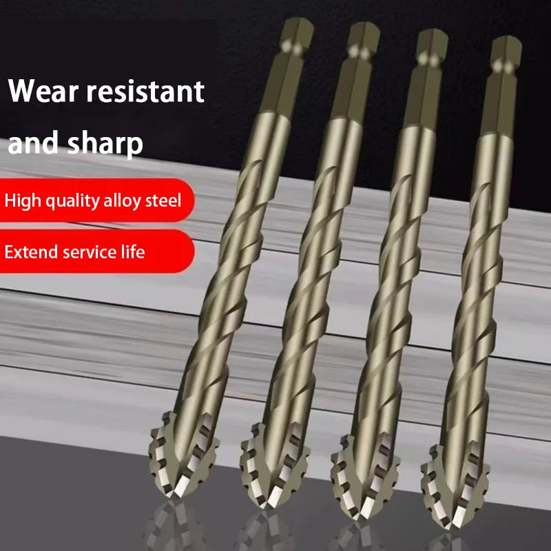 Alloy Drill Bit Eccentric Multifunctional Tile Glass Cement Metal Ceramic Wood Plastic Hole Saw Triangle Size 6Mm 8Mm 10Mm 12Mm