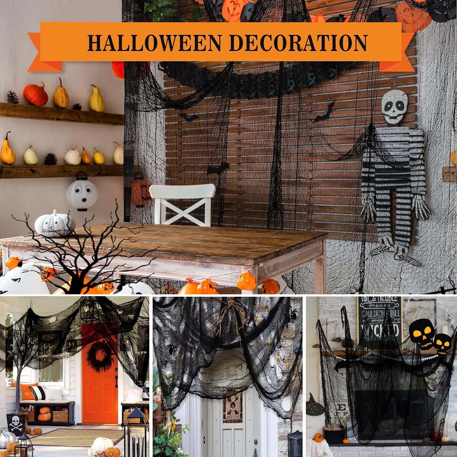 126Pcs Bat & Spider Themed Halloween Wall Decor and Window Clings